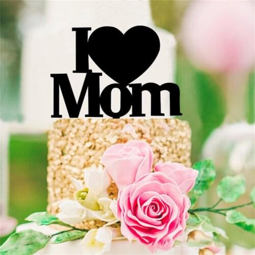 Happy Mothers Day Cake Topper Mom Cake Picks Cake Decoration Acrylic Birthday Party Dessert Decor for Mom shower Baking supplie