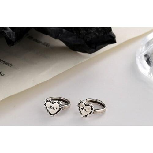 A Girl' 1pcs New Fashion Vintage Heart Clip Earrings For Women Girls Ear Cuff Clip Without Piercing Jewerly