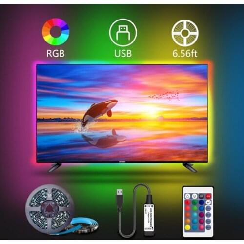 Led Lights for Room RGB 5050 SMD Multiple Colors Selection TV Backlight Design Flexible Light Strip 24 Keys Remote Control