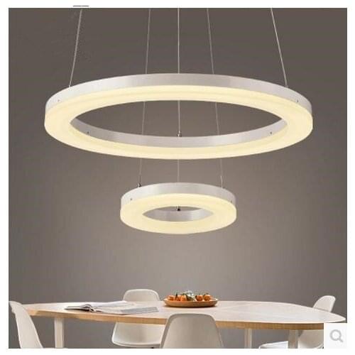 LED Acrylic 80+20cm Sitting Room Dining-room Lamp Bedroom Atmosphere Circle Pendant Lamps 110-220V free shipping pendant light