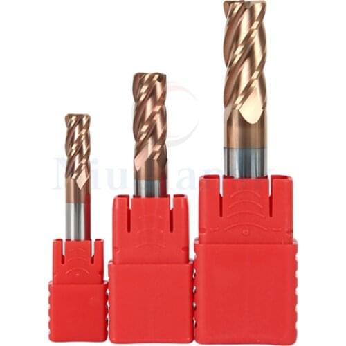 HRC55 CNC lathe 4-blade carbide milling cutter Standard length Tungsten steel round nose milling cutter Smooth cutting resistant