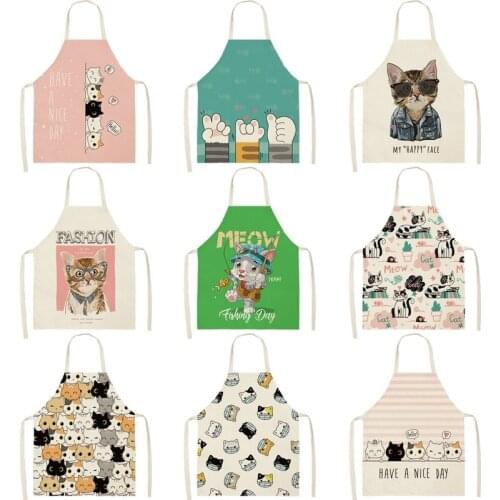 Cartoon cat pattern goods for home kitchen customizable apron alpaca For home and kitchen kids apron apron baking accessories