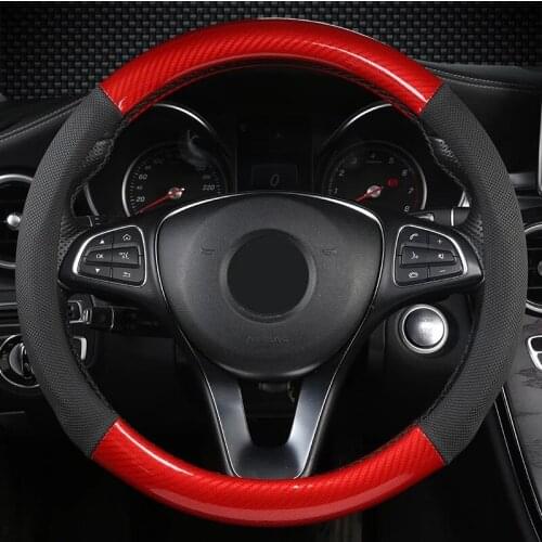 Funda Volante Coche Universal Steering Wheel Cover 3D Carbon Fiber Leather Accessories Interior Volante Deportivo Coprivolante