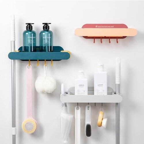 Bathroom Storage Rack Hooks Mop Holders Bathroom Accessories Home Supplies Nordic Decoration Household Items organization Shelf
