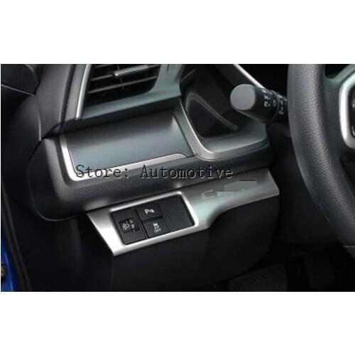 Inner Head Light Lamp Button Cover Trim For Honda Civic 10th Gen 2016 2017