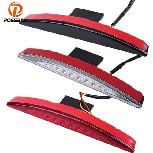 POSSBAY Red/White/Black Lens Motorcycle Fender Rear Taillight LED Brake Tail Light Lamp for Harley Breakout FXSB Scooter Light