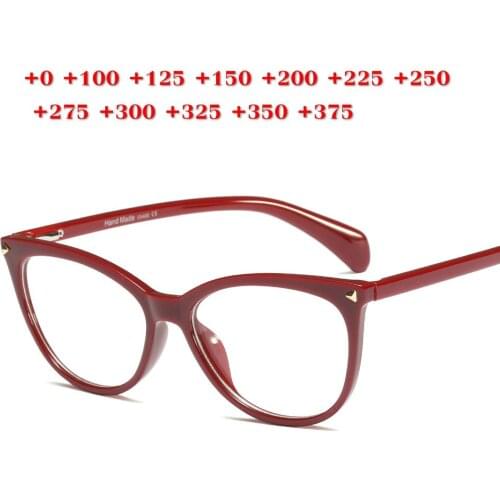 MINCL Retro Female cat Progressive Multifocal Eyeglasses Half Frame Reading Glasses Women Near Far sight Prescription Diopter NX