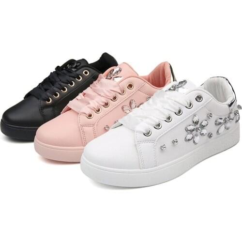Women flat shoes casual lace up platform shoes bling shoes M532