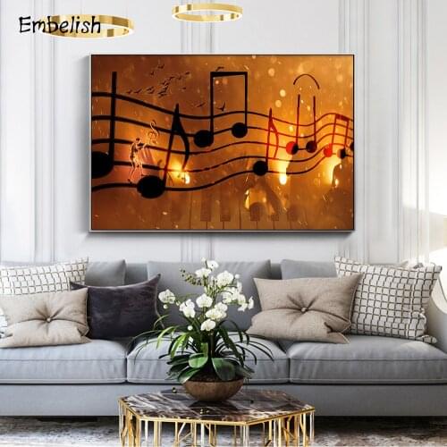 1 Pieces Abstract Music Note Modern Home Decor Pictures For Living Room Wall Art Large Posters HD Print Canvas Painting