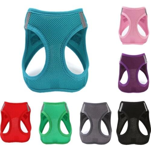 1PC Adjustable Soft Breathable Dog Harness Nylon Mesh Vest Harness for Dogs Cat Puppy XXS-XL Pet Dog Chest Strap Leash