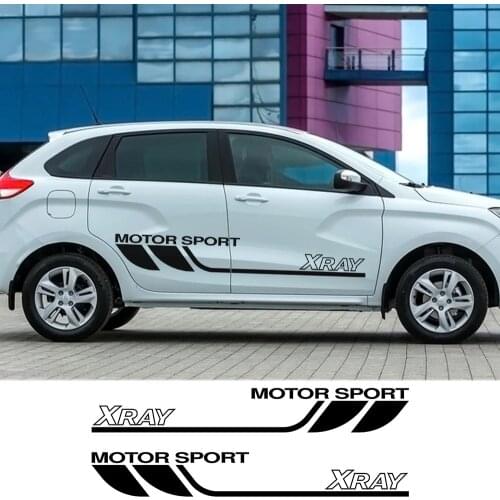 2PCS Auto Body Decor Wraps Sport Trim PVC Decals For Lada Xray Car Door Side Stripe Graphic Vinyl Film Stickers Car Accessories