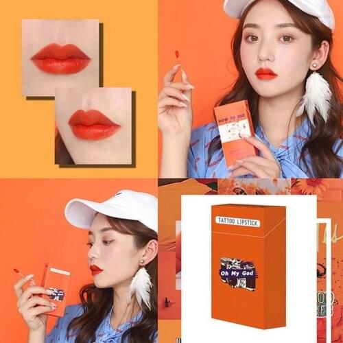 20pcs/box Hot Lipstick Cigarette Case Cotton Swab Lipsticks Long Lasting Waterproof Cosmetics for Women Cigarette Lipstick