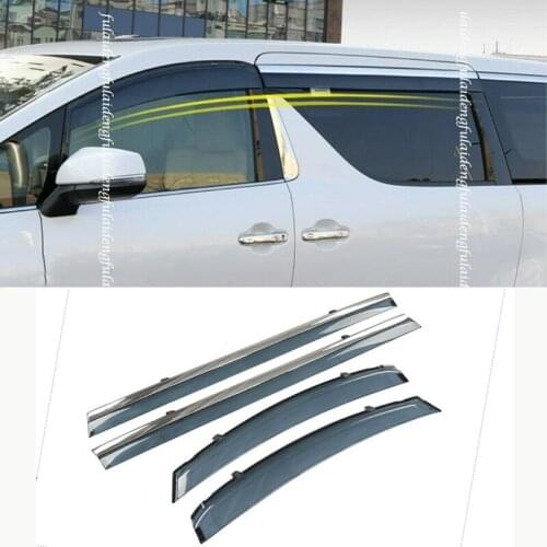 4pcs For Toyota Alphard 2016-2019 Car Window Visor Vent Shade Rain Guard Door Visor Car Styling Accessories