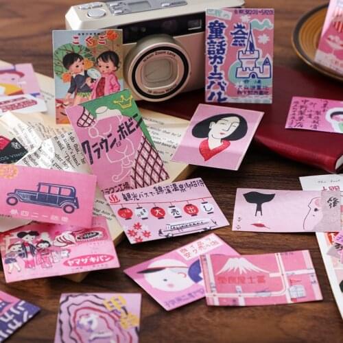 40pcs/Pack Japanese Vintage Stickers Bag Decoration Wall Diary Album DIY Scrapbooking Stick Label Flakes Stationery Sticker