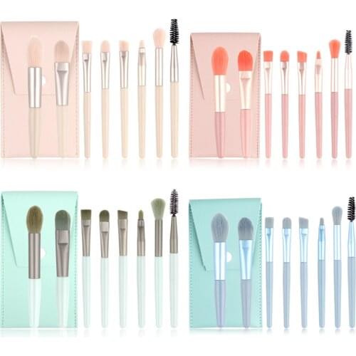 8Pcs Mini Eyelash Brushes Set Eye Shadow Foundation Powder Eyelash Lip Concealer Blush Eye Make Up Brush Travel Portable Tools