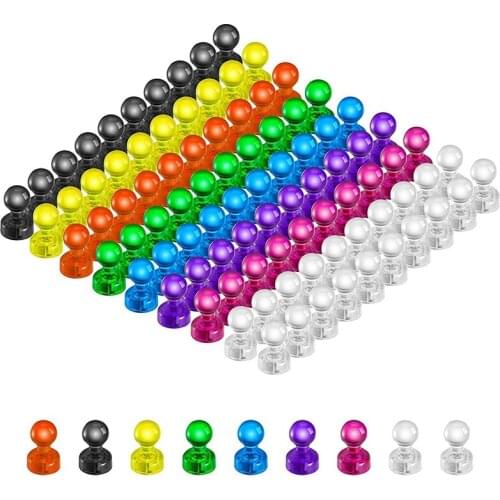 90 PCS Colorful Push Pin Magnets Office Magnets 8 Assorted Color Strong Magnetic Push Pins for School Classroom