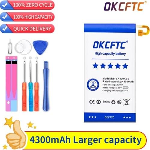 OKCFTC EB-BA320ABE 4300mAh Battery for Samsung Galaxy A3 2017 SC-04J SGH-N417 A320 A320FL A320Y A320F