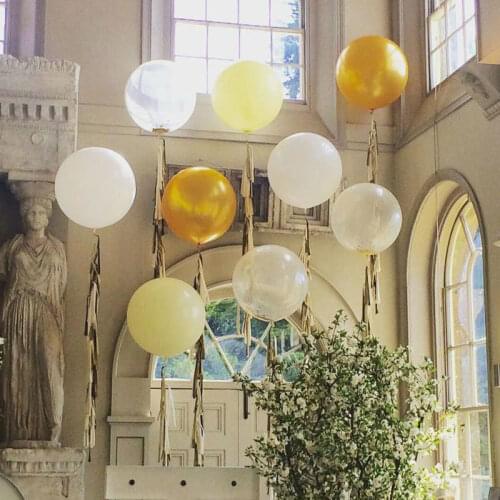 36inch big balloon thicken 25g/pcs good quality wedding birthday party supplies white gold silver color 5pcs/lot free shipping