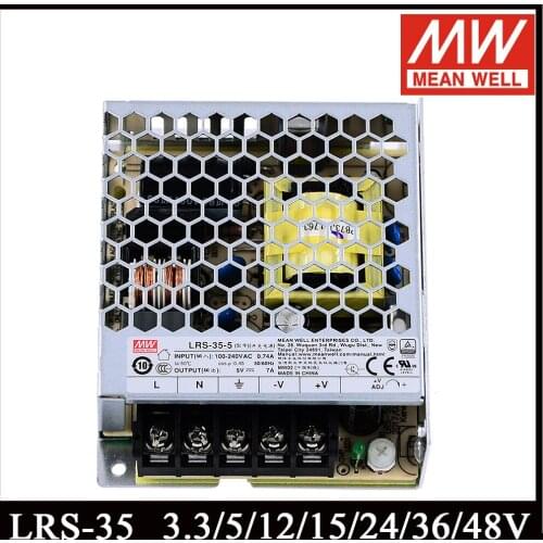 MEAN WELL LRS-35 35W Single Output Switching Power Supply 3.3 5 12 15 24 36 48V Meanwell Light Transformer LRS-35-24 LRS-35-12