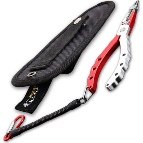 Free shipping with pouch and lanyard Multifunction Pliers Aluminium Alloy 95g 18cm mini pliers for fishing blue