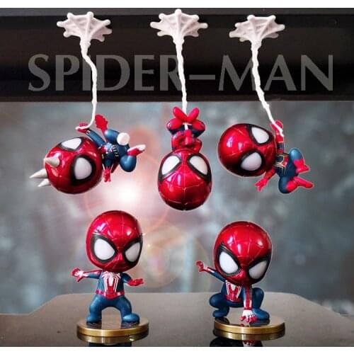 Disney Spider-Man Hand-made 5 Models Without Lights Shaking Head Spider-Man Car Decoration Interior Decoration Birthday Gifts