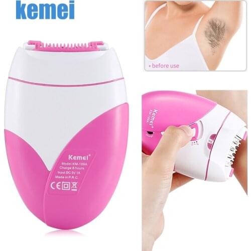 Kemei Hair Removal Machine Electric 40DPink Epilator for Women Rechargeable Lady Shaver for Bikini Body Face Underarm USBCharger