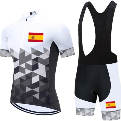2021 España Maillot Ciclismo Hombre Verano Cycling Jersey Set 20D Bike Shorts Men Ropa Ciclismo Bicycling Clothing Sportswear