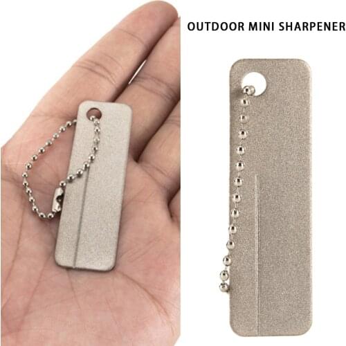 1 Pcs Mini TOOL EDC Pocket Diamond Stone Sharpener Keychain for Knife Fish Hook Finger Nail File Outdoor Travel Camping Tool