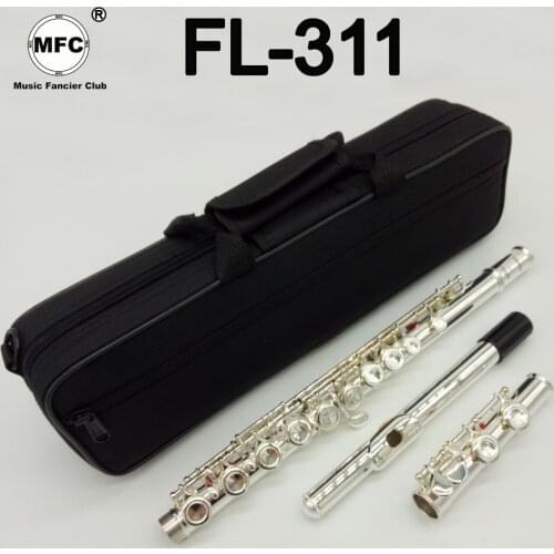 Music Fancier Club Intermediate Standards Flute FL-311 Student Flutes Silver Plated 16 17 Holes Closed Open Hole With Case