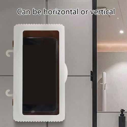 Mobile Phone Holder Punch-Free Shelf Wall Mount Shower Accessory Storage Braket