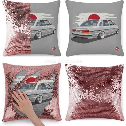 Cressida Sequin Pillowcase Cafe Home Decor Color Changing Pillowcase Cressida Car Automotive Classic Drag Race Drift Japan Vec