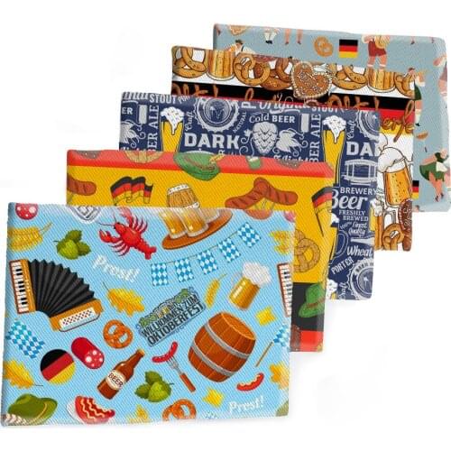 Oktoberfest Polyester Cotton Fabric Beer Printed Twill Fabrics Sheet DIY Dress Handbag Sewing Materials 50*145cm