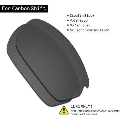 SmartVLT Polarized Sunglasses Replacement Lenses for Oakley Carbon Shift - Stealth Black