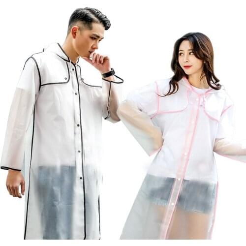 Anti-droplet transparent protective raincoat long full body fashion raincoat frosted single adult hiking one-piece rain poncho