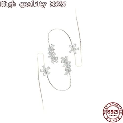 S925 Silver Needle, Fashion Jewelry, High-Quality Flower Shape, Long Petal Tassel Earrings Of Feminine Charm