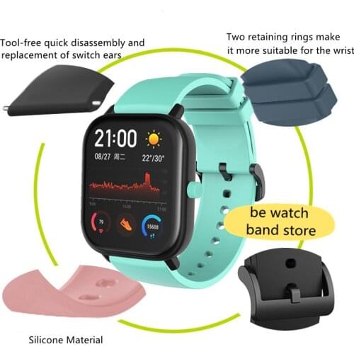 Silicone Strap For Huami Amazfit GTS 2 Mini/Samsung Galaxy SmartWatch 20MM Replacement Sport Wristband Bracelet Accessories