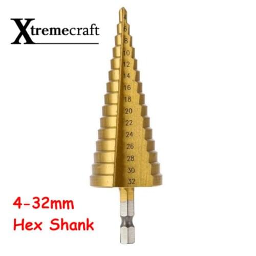 4-32 mm HSS Titanium Coated Step Drill Bit Drilling Power Tools for Metal High Speed Steel Wood Hole Cutter Step Cone Drill