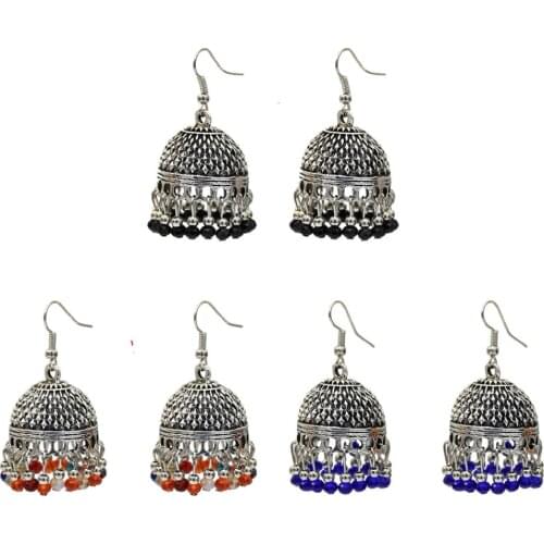 Wedding Earring For Bride Thailand Resin Bead Drop indian Earrings jhumka Antique Color Oorbellen Afghan Ethnic Turkish Jewelry