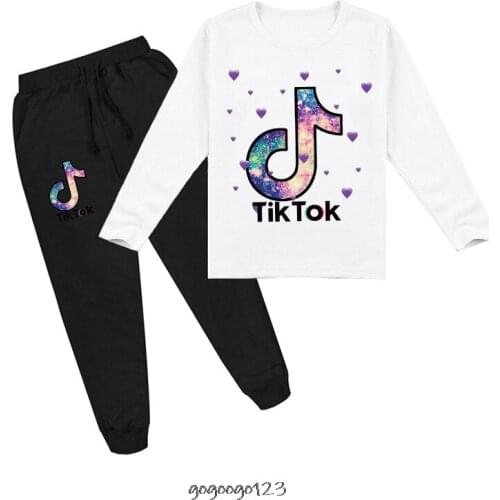 Tik Tok 2pcs Spring Autumn Baby Girls Boys Clothes Long-Sleeve T-Shirt + Pants Suit Girls Clothing Set Tik Tok Children Clothing