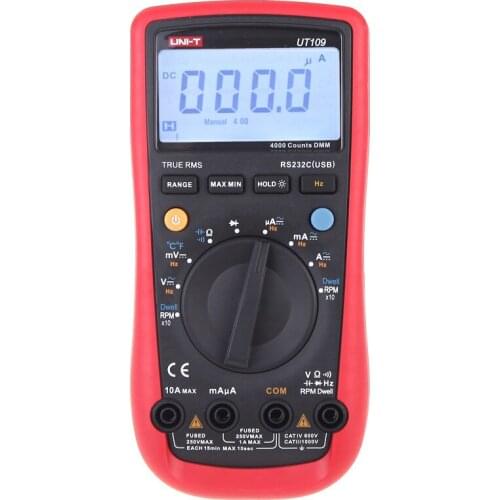 UNI-T UT105 UT107 UT109 Handheld Automotive Multipurpose Meters Input ProtectionAC DC Diode Test Manual Range Multimeters