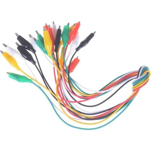 10pcs 50cm Double-ended Crocodile Clips Roach Clip Test Jumper Wire Alligator Clips Electrical DIY Test Leads Alligator