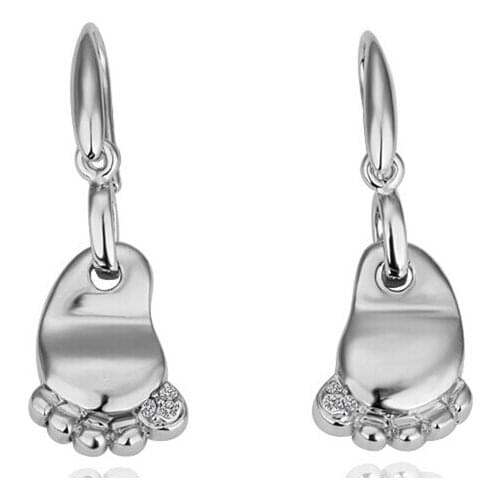 JS E155 New Arrival Sexy Feet Personality Earrings Silver Color Women Accessories Nickel Free Fashion Jewelry