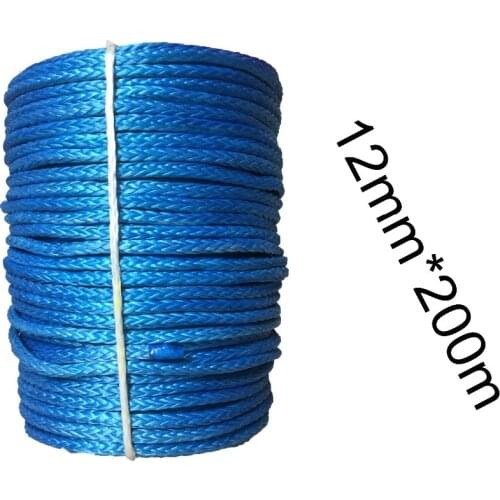 12MM * 200M UHMWPE Fiber Synthetic Winch Rope For 4x4 ATV UTV OFF-ROAD