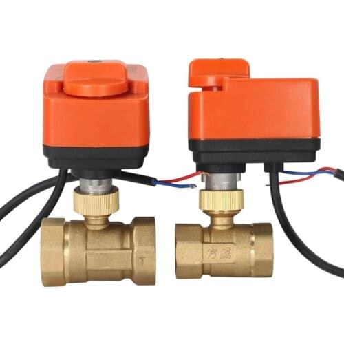 2 way Electric ball valve switch normally open valve normally closed solenoid valve two wire electric 3 way ball valve AC220V