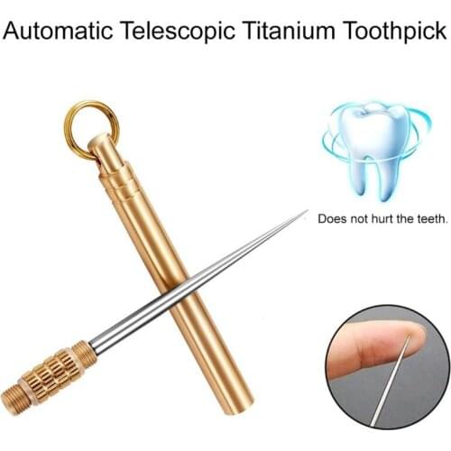 2 Pieces Pocket Titanium Warehouse Toothpick Holders Waterproof Fruit Fork