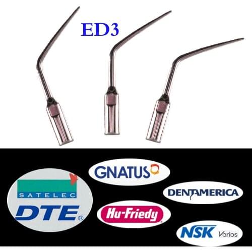 3 Pieces/Lot Dental scaler Tip ED3 for DTE/ Satelec/ NSK/ Gnatus/ Bonart Dentist Endo Tools Instrument Device Teeth Whitening