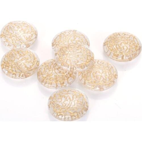 300Pcs 18*6MM Vintage Inspired Ethnic Acrylic Antique Style Design Stripe Flat Round Spacer Bead For Diy Bracelet Jewelry Making