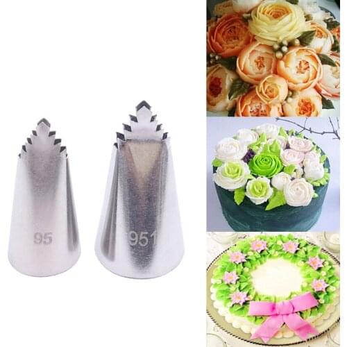95#/951# Leaf Stainless Steel Icing Piping Nozzles Cake Decorating Pastry Tip Sets Cupcake Tools Bakeware