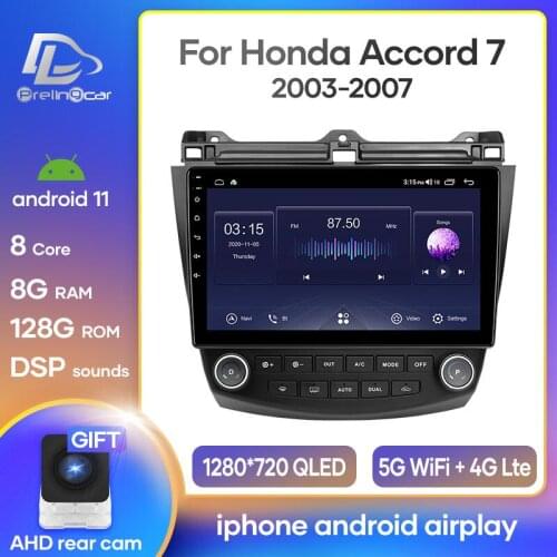Prelingcar Android 10.0 For Honda Accord 7 2003 2004 2005-2008 Car Radio Multimedia Video Player GPS Navigation NO DVD 2 Din DSP