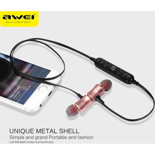 AWEI A921BL Wireless Earphone Sport Bluetooth Earphones Headset With Micr Stero Bass Earbuds Earpieces For iPhone 7 8 6 X XS